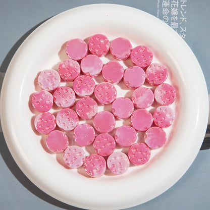 Gradient Colored Cheese Macaron Resin Beads 17mm Plating 20pcs 11