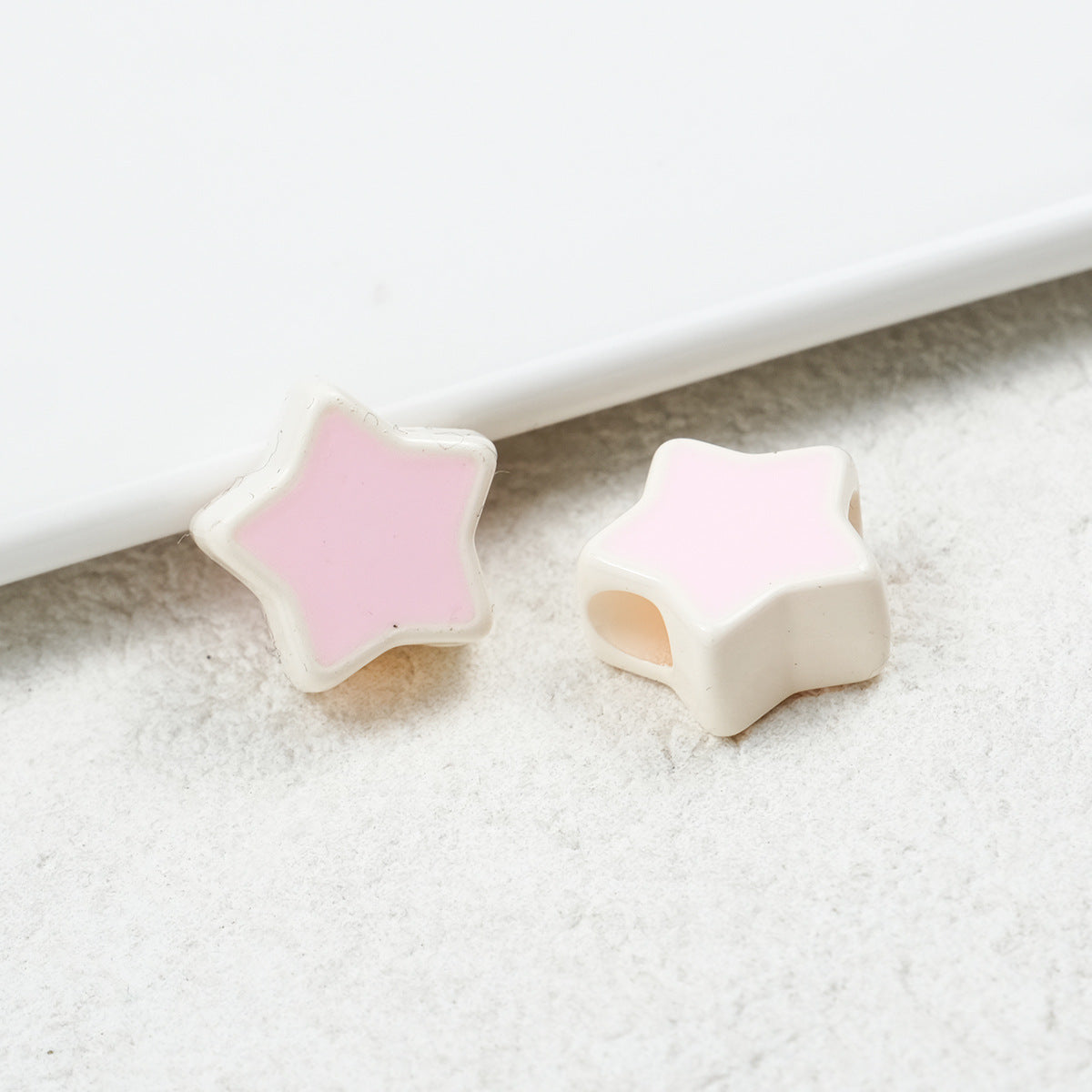 Painted Star Acrylic Beads 16mm Two-Color Enamel Glossy 20pcs 8