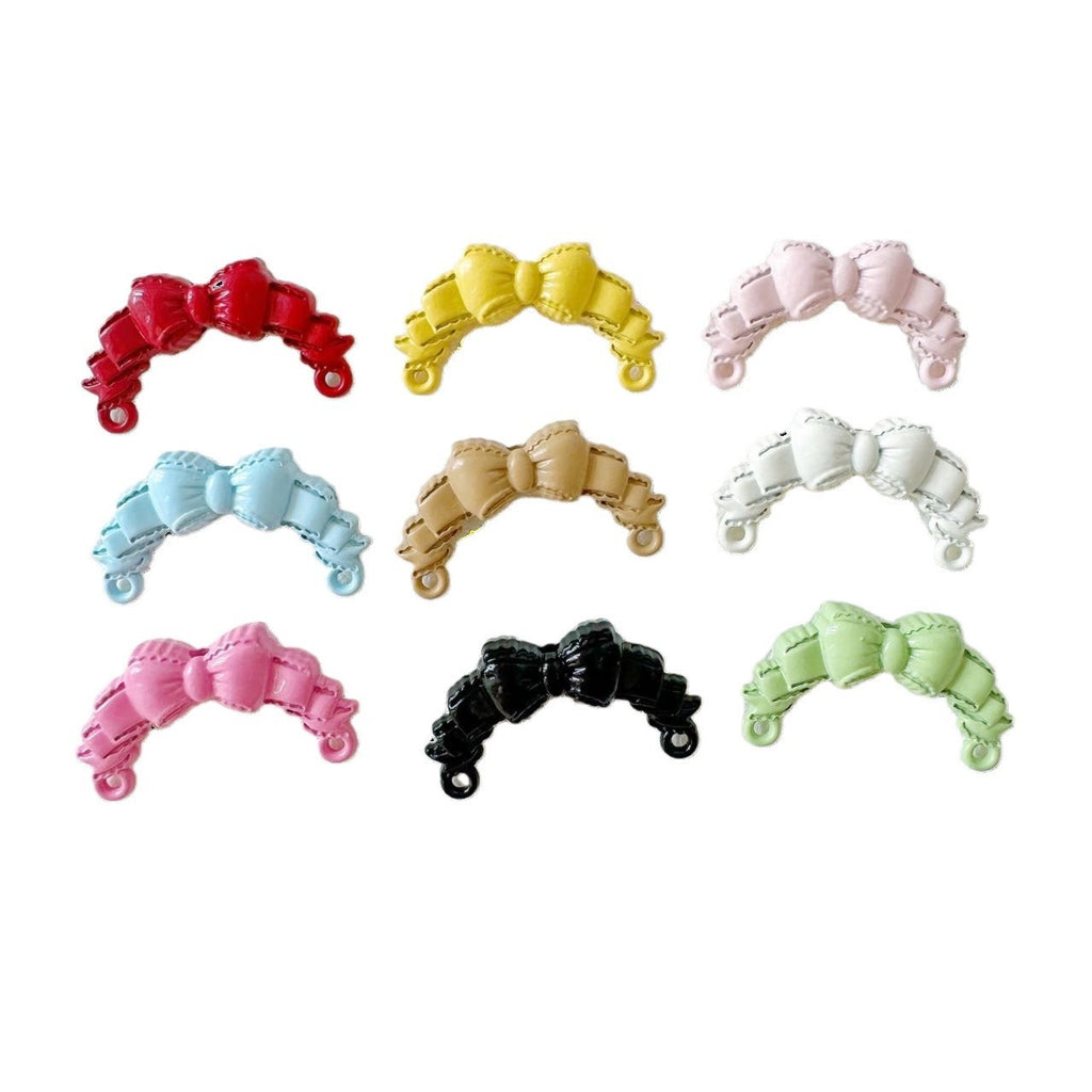 Bow and Skateboard Metal Beads 25mm 19mm Baking Painted Alloy 20pcs 3