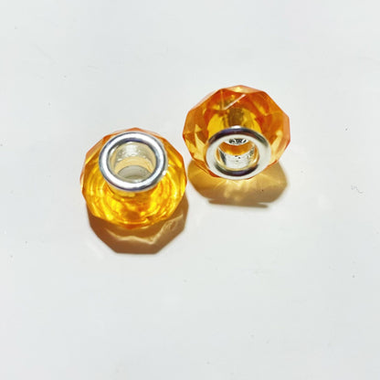 Acrylic Faceted Spacer Beads 14mm Transparent Large Hole 50pcs 18
