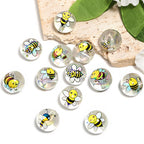 Transparent Round Acrylic Beads 16mm Cartoon Bee Printed 50pcs 4