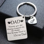 Father's Day Gift Stainless Steel Engraved Heart Charm Keychain 8