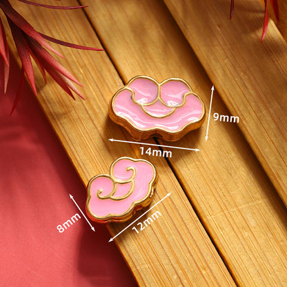 Cloud Metal Beads 14*9 12*8 10*6mm Enamel Alloy 100pcs 6