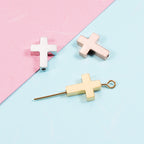 Stainless Steel Cross Metal Beads 13mm Polished Mirror Surface 10pcs 3