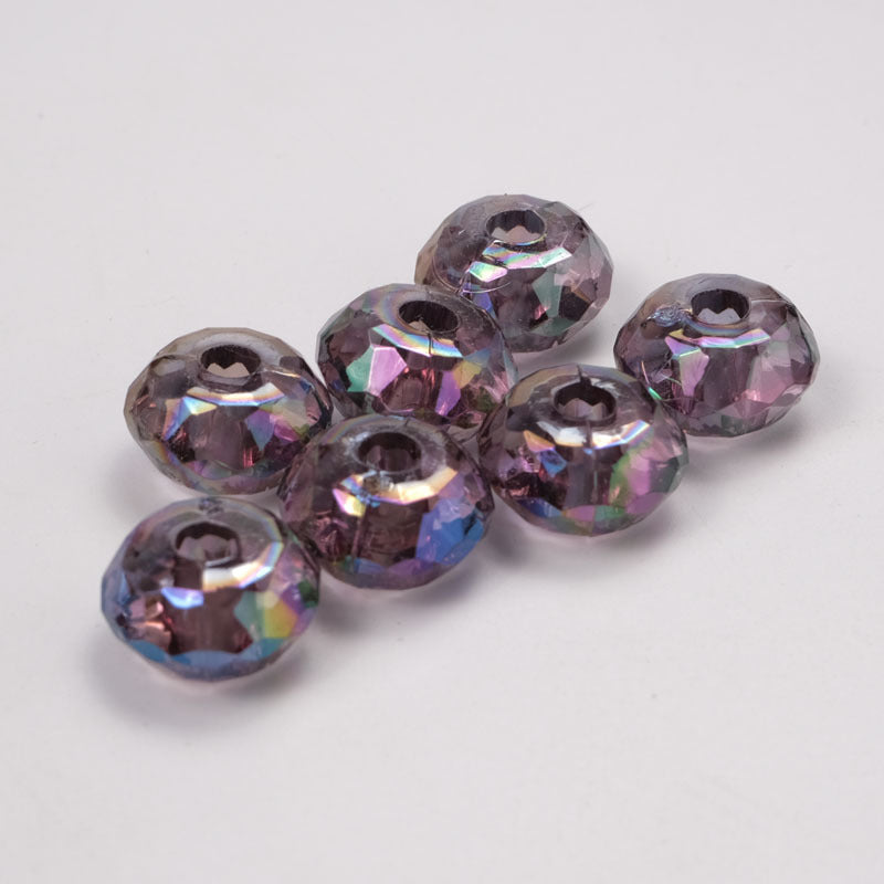 Acrylic UFO Spacer Beads 14mm Glossy Faceted Plating 100pcs 6