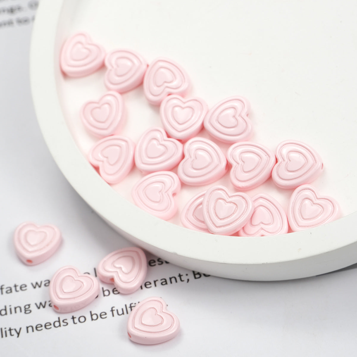 Mini Spiral Heart Acrylic Beads 11mm Colorful Mixed 50pcs 20