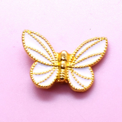 Tassel Butterfly Metal Beads 20mm Enamel Painted Zinc Alloy 20pcs 9