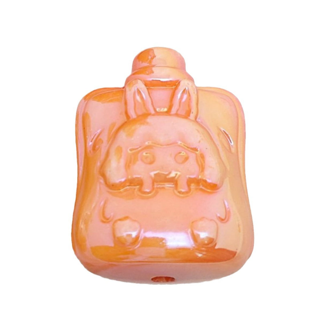UV Plating Sucking Jelly Acrylic Beads 32mm Glossy Pastel Smile 50pcs 5
