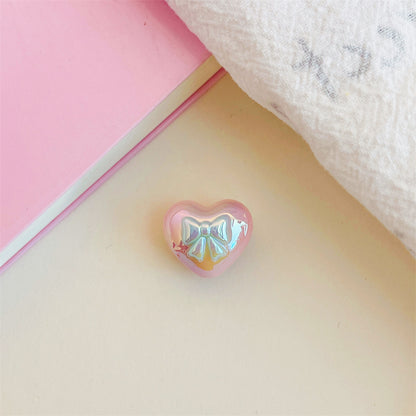 Dual Color Butterfly Bow Heart Acrylic Beads 17mm Glossy Gradient 100pcs 10