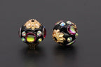 Ethnic Diamond Clay Beads 16mm Faceted Rhinestone Alloy 10pcs 6