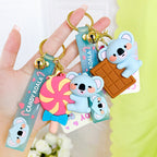 PVC Candy Koala Keychain Pastel Blue Vibrant Candy Shapes 2