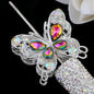 Double Sided Butterfly Rhinestone Beads 34mm Iridescent Alloy 2pcs 15