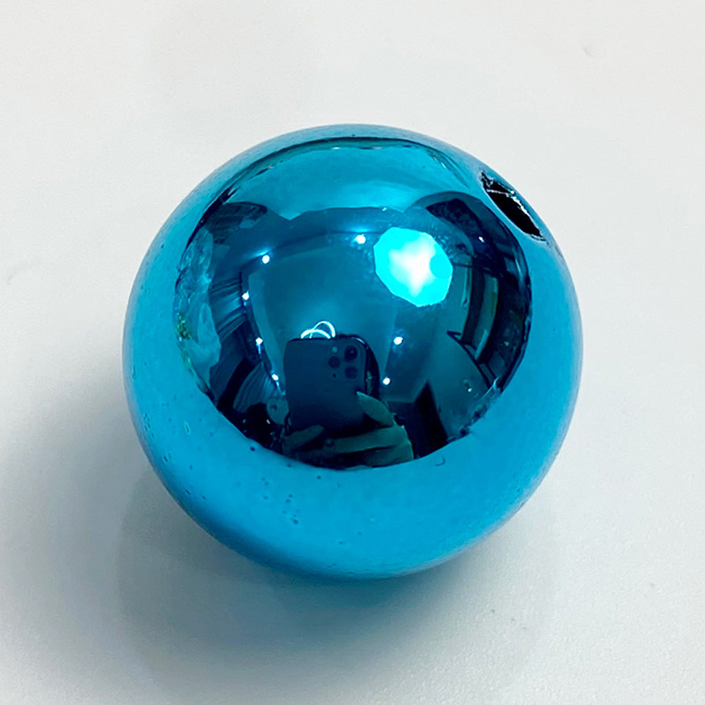 Plating Metallic Round Acrylic Beads 10mm Colorful Mirror Finish 100pcs 8