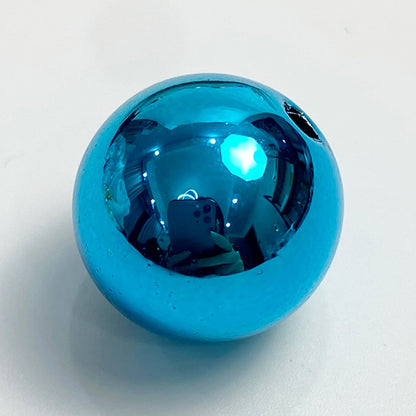 Plating Metallic Round Acrylic Beads 10mm Colorful Mirror Finish 100pcs 8
