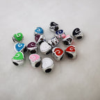Heart Enamel CCB Plastic Acrylic Beads 12mm Colorful Mixed 50pcs 3
