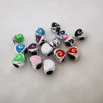 Heart Enamel CCB Plastic Acrylic Beads 12mm Colorful Mixed 50pcs 3