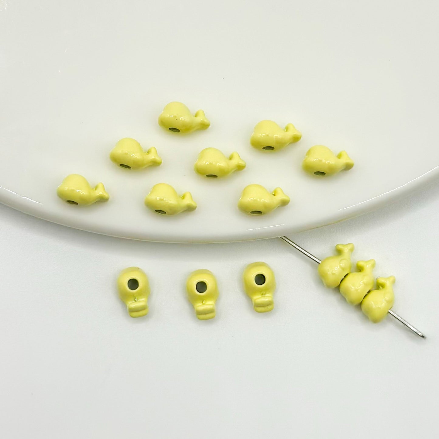 Whale Metal Beads 8mm Baking Painted Colorful 50pcs 11