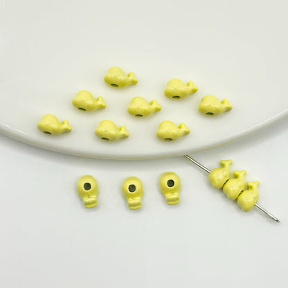 Whale Metal Beads 8mm Baking Painted Colorful 50pcs 11