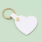 Leather Heart Shaped Keychain Soft Pastel Colors Stylish 6