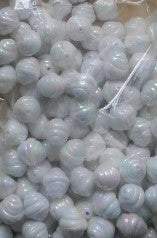 Pastel Cow Horn Wrapped Acrylic Beads 17mm Iridescent Finish 50pcs 8