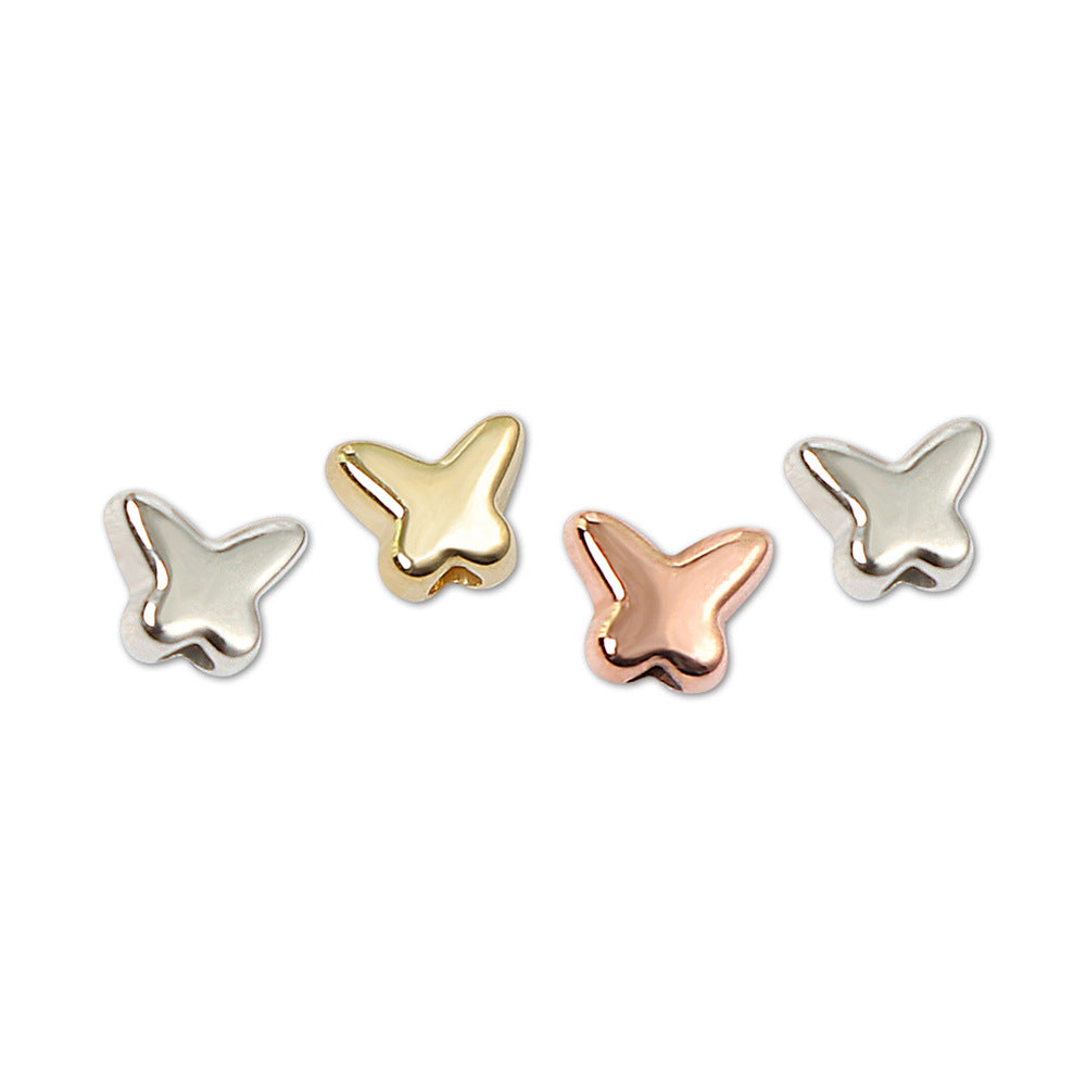 Smooth Butterfly Acrylic Beads 6mm CCB Metallic Gold Rose Silver 200pcs 5