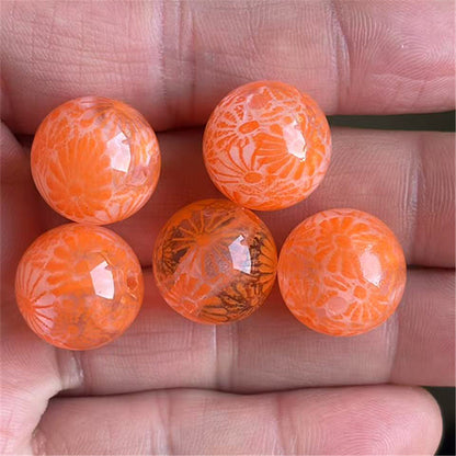 Clear Round Acrylic Beads 16mm Fireworks Pattern 100pcs 8