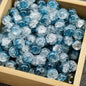 Crackle Glass Beads Round 10mm Transparent Mixed Colors 50pcs 17