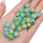Crackle Round Glass Beads 10mm Assorted Colors 40pcs 34