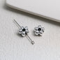 Silver Cherry Blossom Acrylic Beads 12mm Enamel 50pcs 10