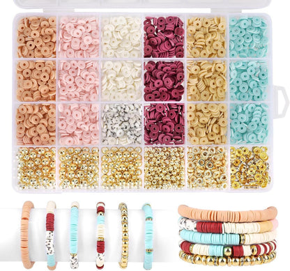 Heishi Clay Beads 6mm Elegant Golden Tone Polymer 1box 7