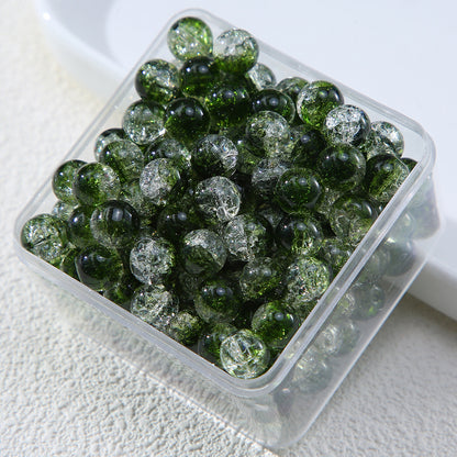 Gradient Crackle Round Glass Beads 10mm Vibrant Mixed Colors 60pcs 13