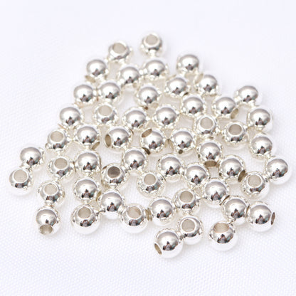 Brass Round Metal Beads 2-8mm Glossy Plating 100pcs 2