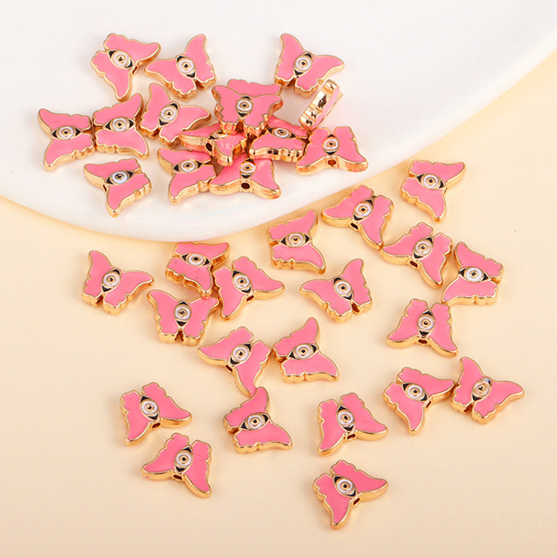 Irregular Shaped Metal Beads Double-Sided Enamel Evil Eye 20pcs 20