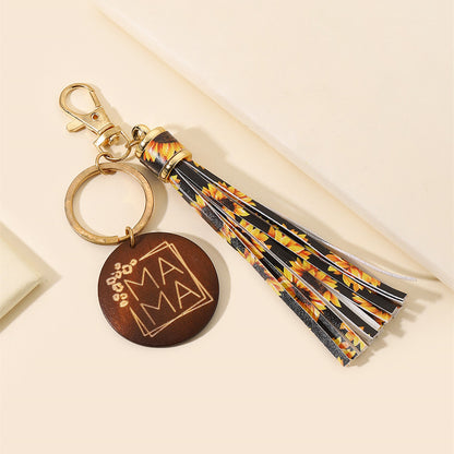 PU Tassel Keychain Metal Rainbow Color with Lobster Clasp 19