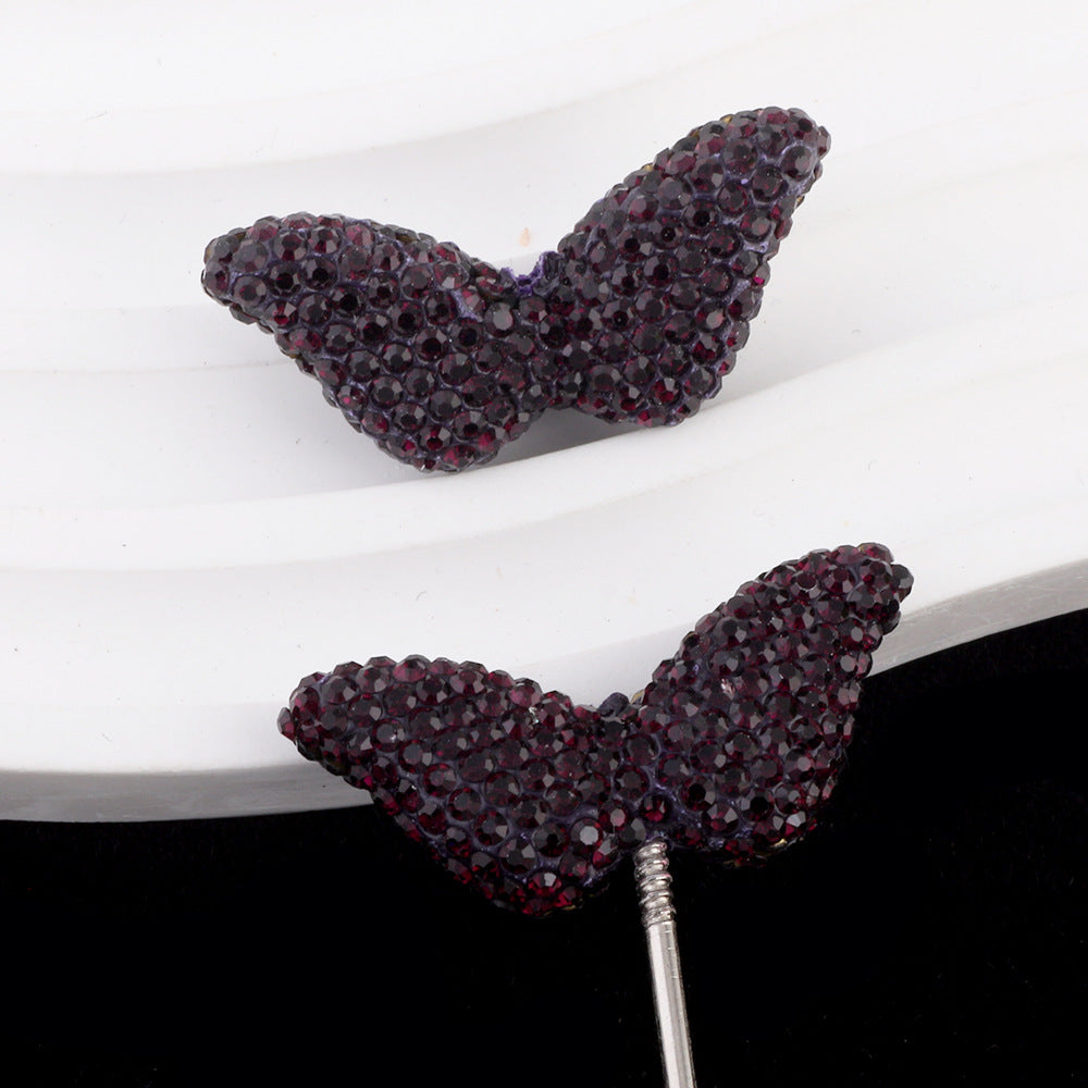 Polymer Clay Wing Rhinestone Beads 37mm Full Rhinestone Pave 6pcs 12