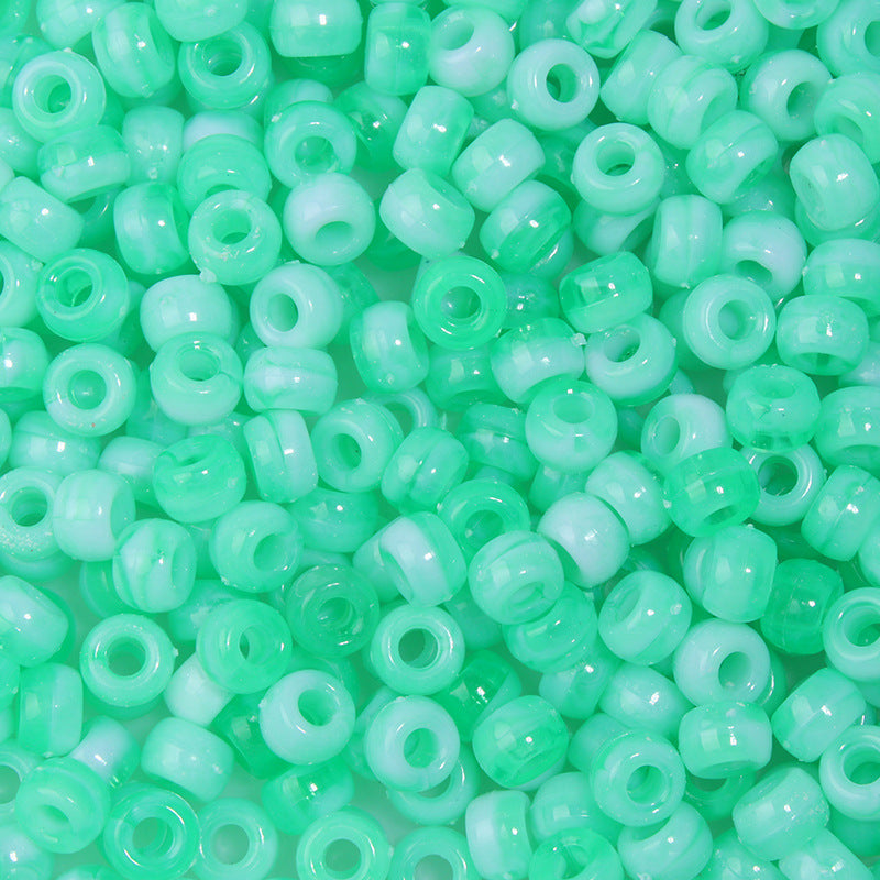 Multicolor Pony Beads Acrylic 9mm Smooth Finish 100pcs 39