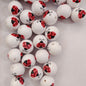 Printed Bubblegum Beads 20mm Ladybug Design Red 5pcs