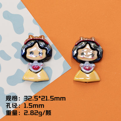 Elegant Resin Princess Series Resin Beads Glossy Pastel 10pcs 6