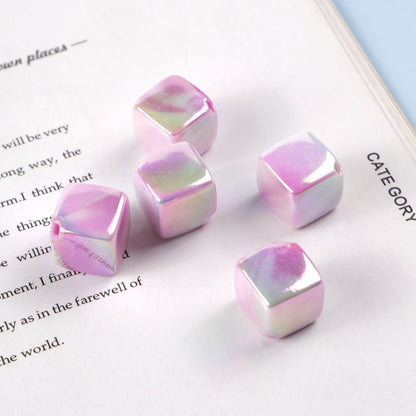 Plating Double Color Cloud Square Acrylic Beads 13.2mm 50pcs 6