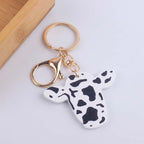 Wooden Cow Head Keychain Cartoon Animal Design Lightweight 6