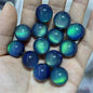 Imitation Opal Plaid Pattern Resin Beads 16mm Glossy Mixed Colors 100pcs 4
