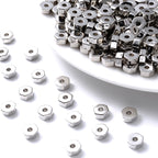 Hexagonal CCB Plastic Spacer Acrylic Beads 6mm Metallic Silver 200pcs