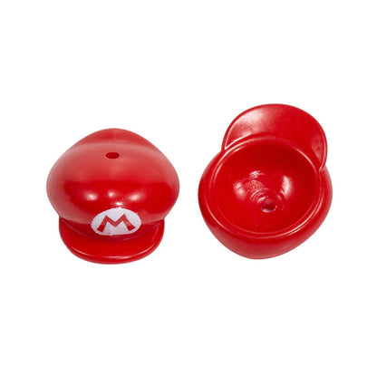 Painted Mario Hat Acrylic Beads 26mm Colorful 10pcs 9
