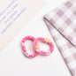 Zinc Alloy Heart Oval Painted Spring Keyrings 28mm 6pcs 8