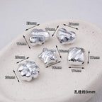 Metallic Wrinkle Heart Star Cube Clover Acrylic Beads Colorful 20pcs 3