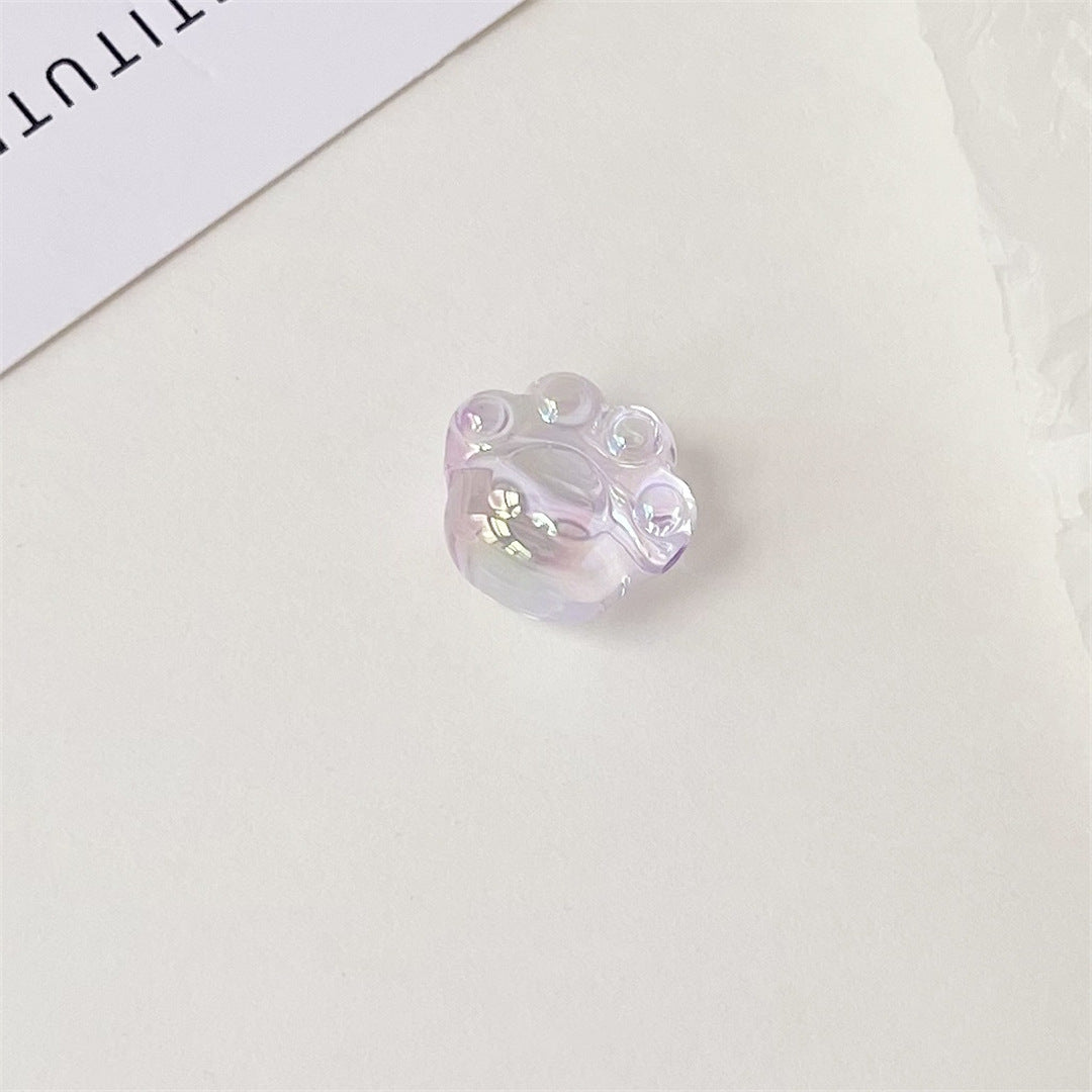 High Transparency UV Plating Cat Claw Acrylic Beads 18.5mm 100pcs 7
