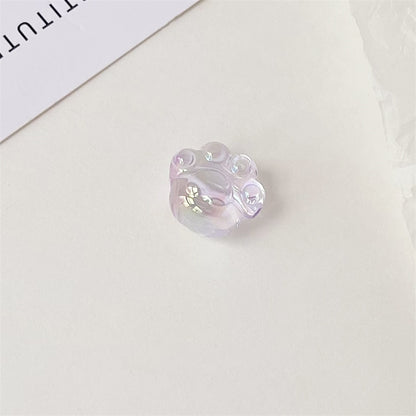 High Transparency UV Plating Cat Claw Acrylic Beads 18.5mm 100pcs 7