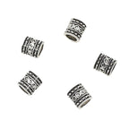Tube Metal Beads 8mm Vintage Number 8 Patterned Antique Silver Tone 1pc 5