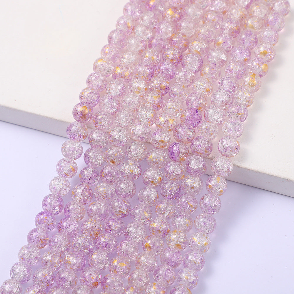 Crackle Round Glass Beads 10mm Mixed Color Dual Tone 5 Strands 4