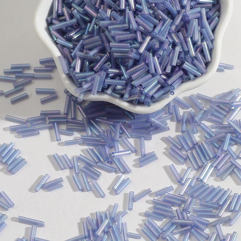 Plating Bugle Glass Beads 7mm Vibrant Polished Colors 1800pcs 7
